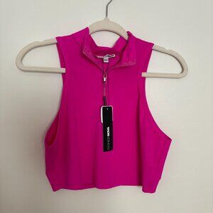 NWT Fashion Nova Cropped Hiking Top – Hot Pink, Quarter Zip, XL